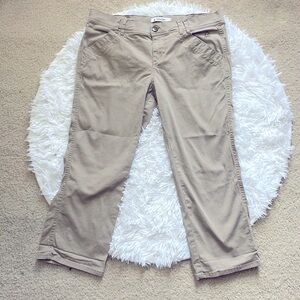 Authentic Disney Parks Khaki Capri Pants with Embroidered Micky Mouse